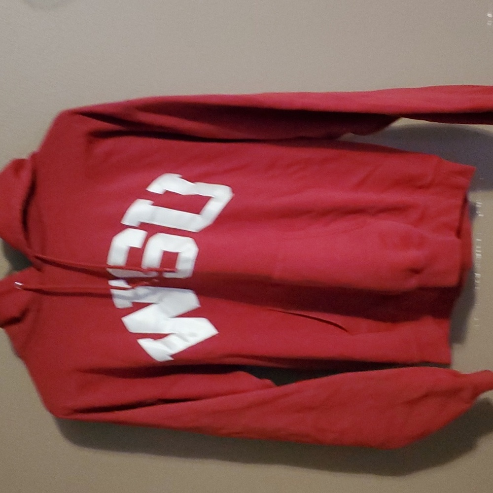 Champion red long sleeve WSU hooded sweatshirt women's size med